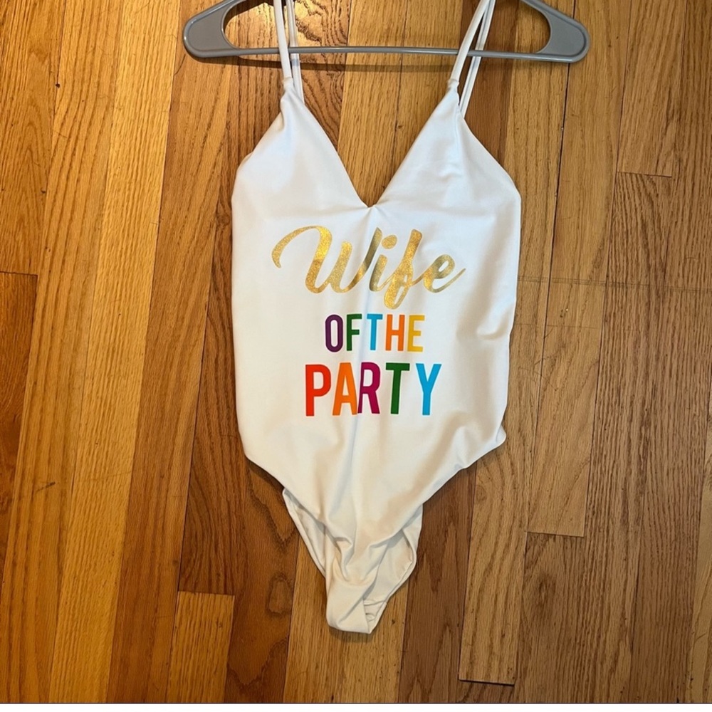 Show Me Your MuMu White 'Wife of the Party' One Piece Swimsuit